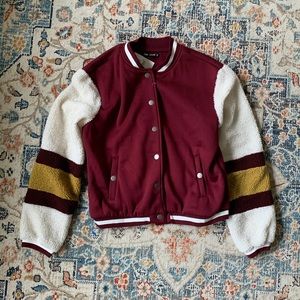 Varsity Bomber Jacket w/ Teddy Sleeves